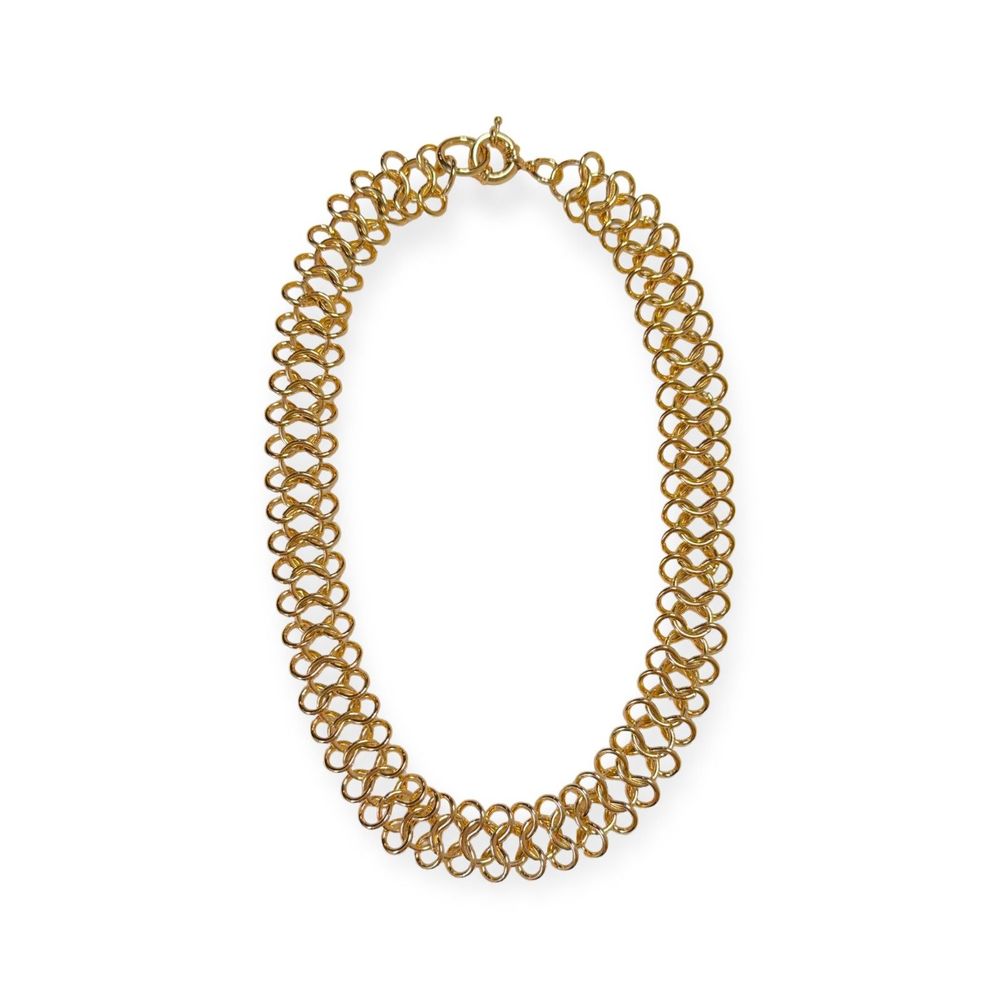 Vintage Gold Plated Chainmail Chain Necklace, Unisex